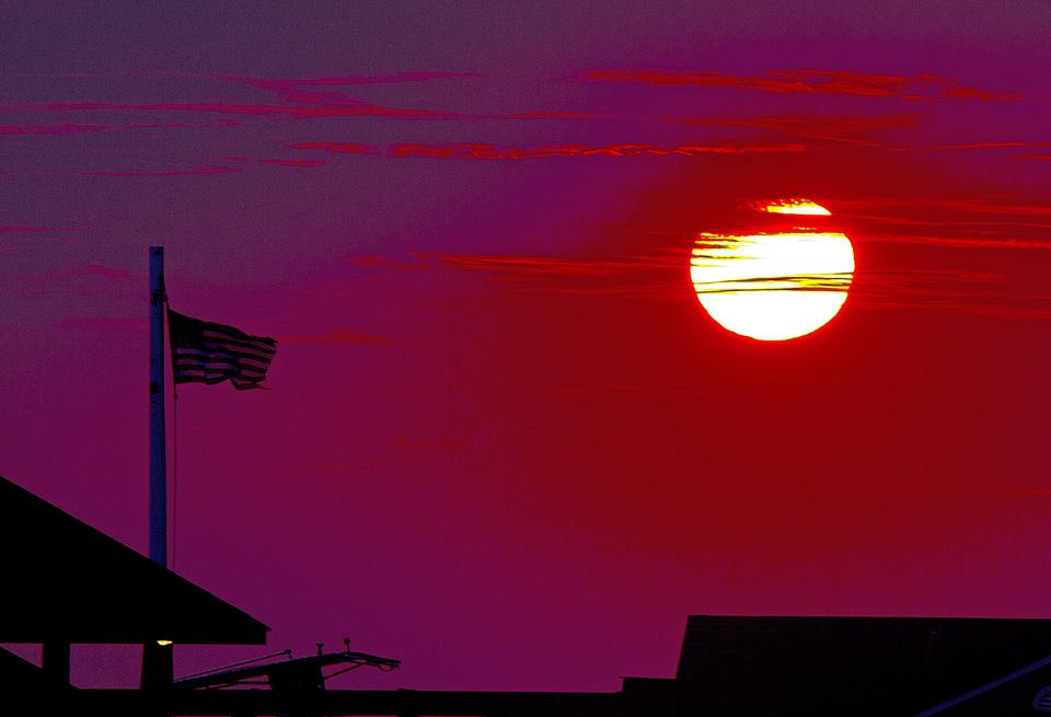 American Flag Sunset